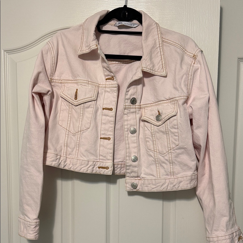 Zara Blush Pink denim jacket